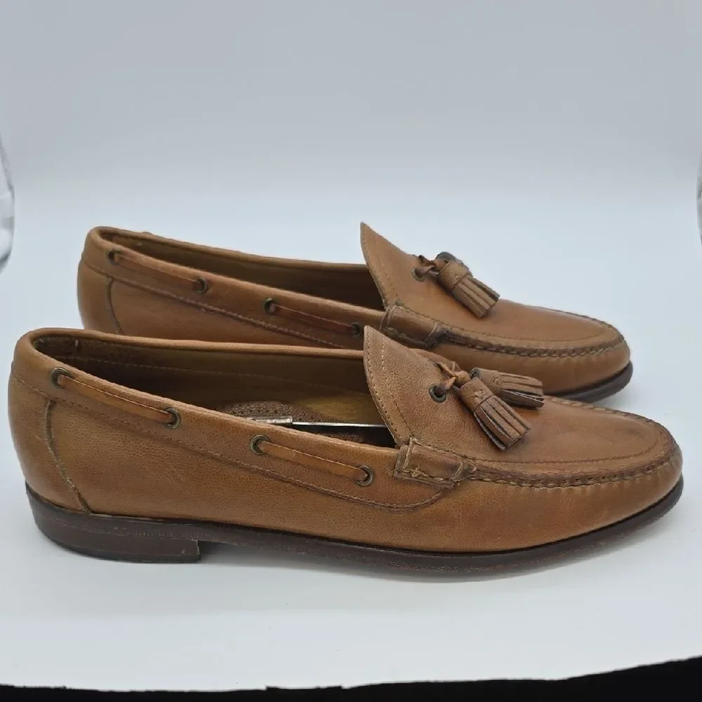 Cole Haan Cognac Leather Tassel Loafers